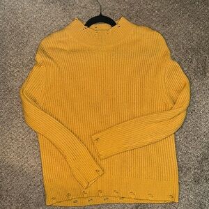 Distressed mustard sweater sz M